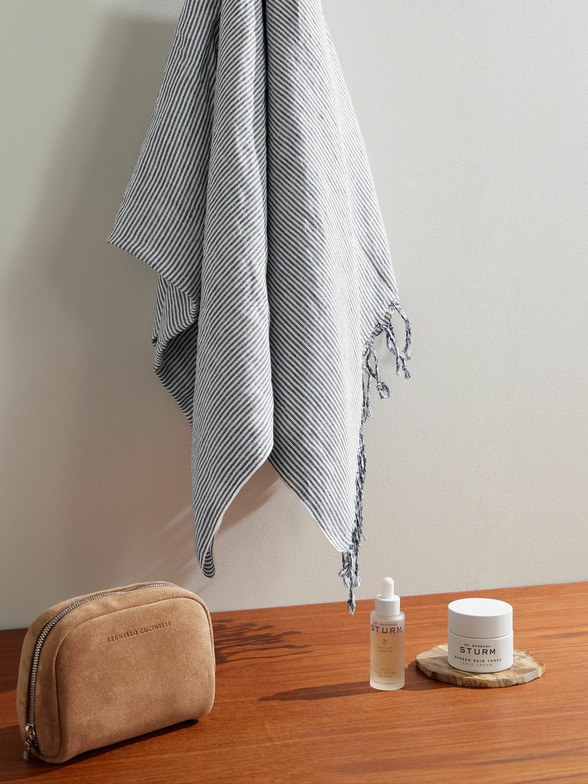 Brunello Cucinelli - Fringed Striped Linen Beach Towel