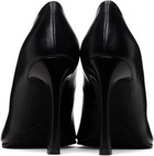 Marine Serre Black Smooth Leather MS Kiss Heels