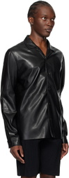 Nanushka Black Duco Vegan Leather Shirt