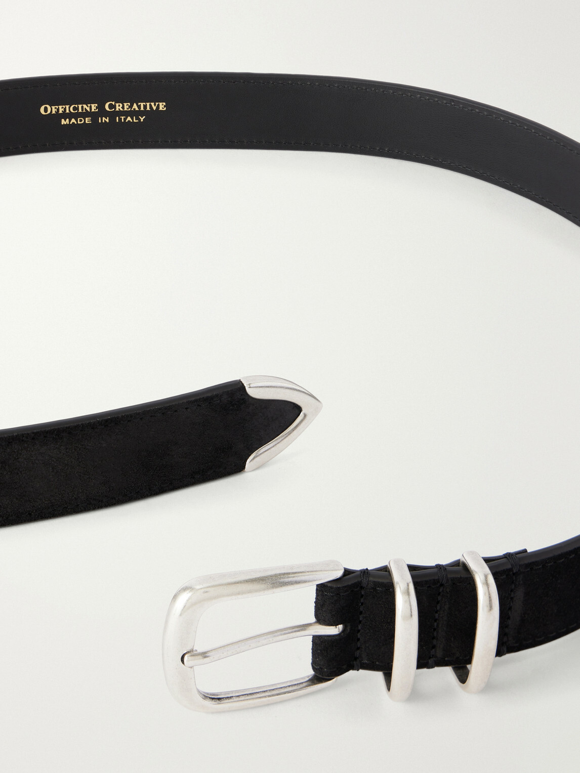 Officine Creative - OC Strip/074 3cm Suede Belt - Black
