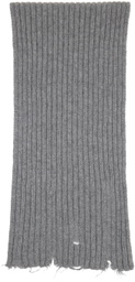 Stella McCartney Gray Distressed Alpaca Knit Scarf
