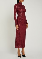 Needle & Thread Malia Sequin-embellished Tulle Gown Dark Red