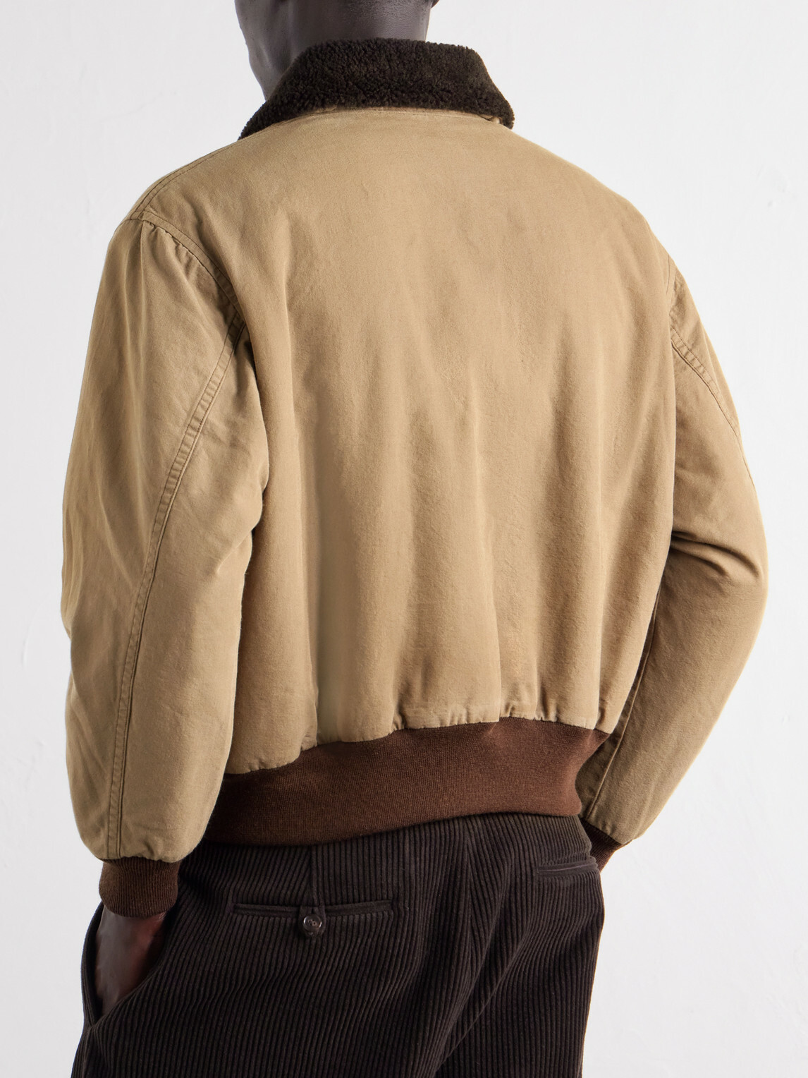 A.PRESSE - Cotton and Wool-Blend Bomber Jacket - Neutrals
