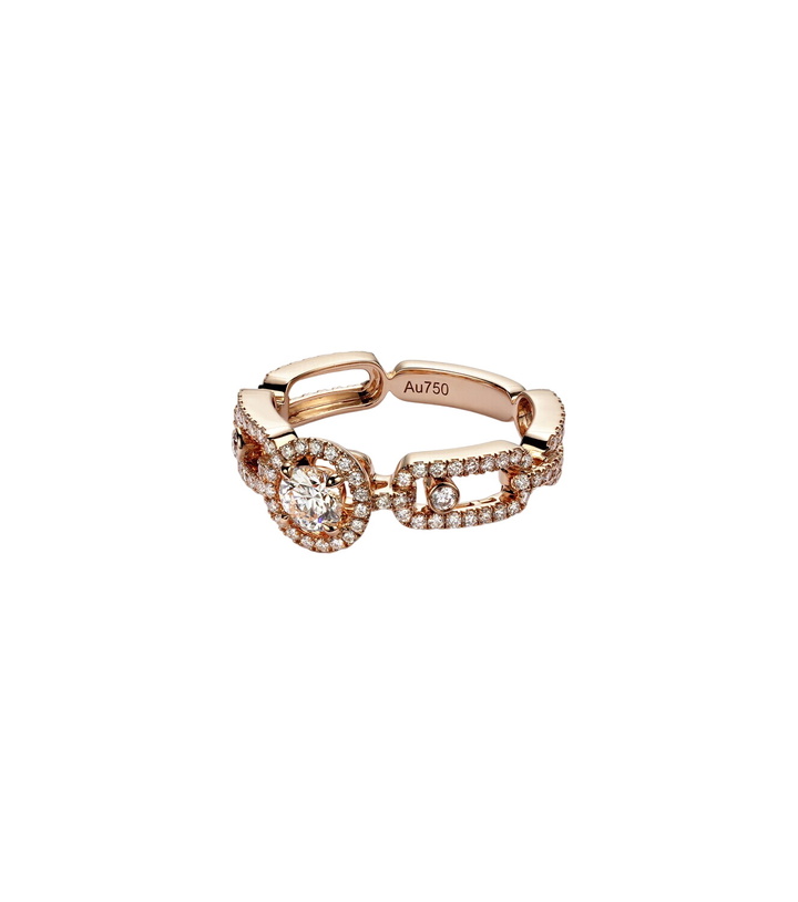 Photo: Messika Move Link 18kt rose gold ring with diamonds