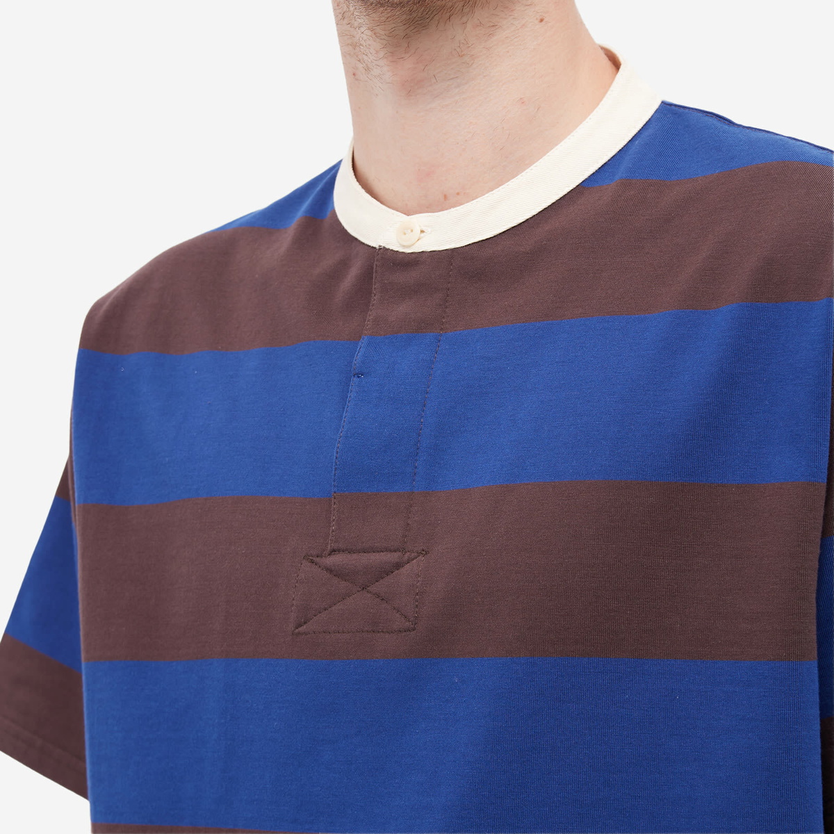 YMC Men's Merve Rugby Sweatshirt in Brown YMC