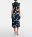Erdem Draped floral jersey midi dress