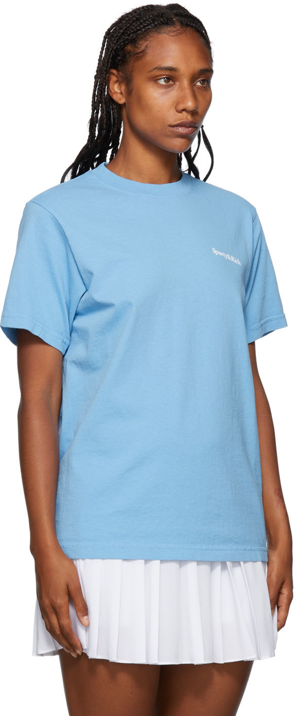 Sporty & Rich Blue 'Drink More Water' T-Shirt Sporty & Rich