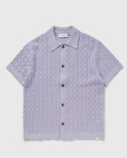 Les Deux Garrett Knitted Ss Shirt Purple - Mens - Overshirts/Shortsleeves