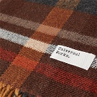 Universal Works Men's Check Scarf in Brown
