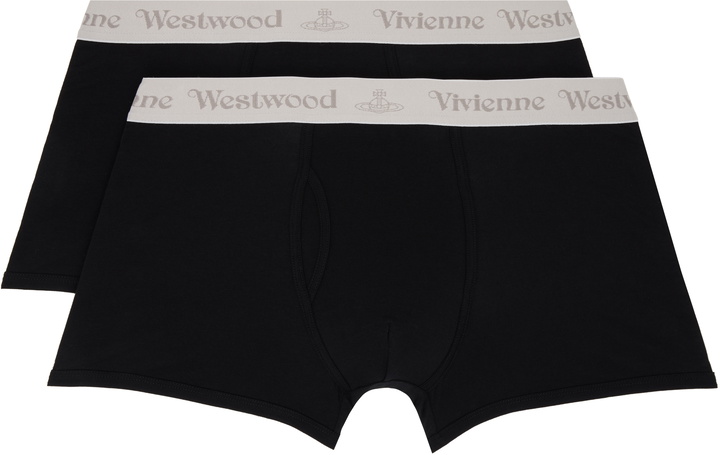 Photo: Vivienne Westwood Two-Pack Black & Gray Band Boxer Briefs