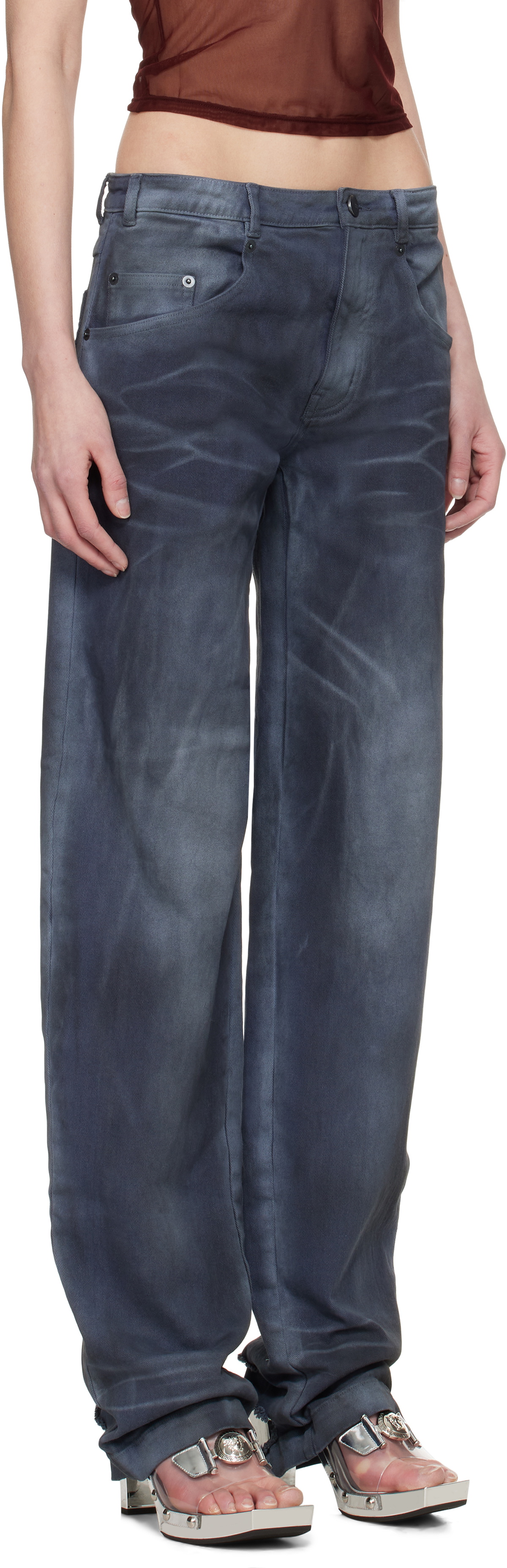 Mowalola Black MISS SIXTY Edition Air Spray Straight Leg Jeans