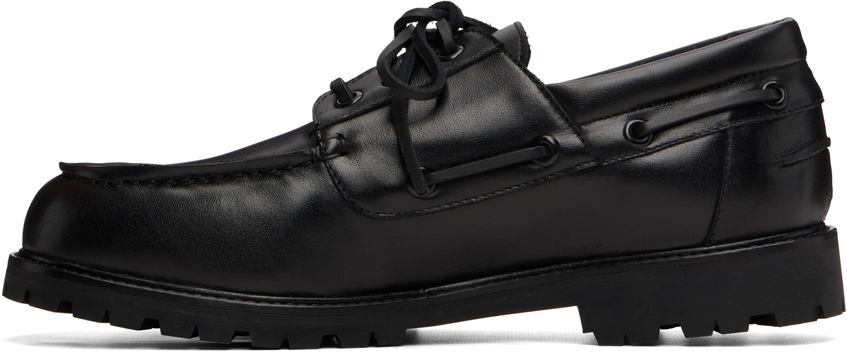 Studio Nicholson Black Guston Boat Shoes