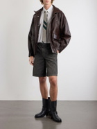 Enfants Riches Déprimés - Straight-Leg Distressed Cotton and Linen-Blend Twill Shorts - Gray