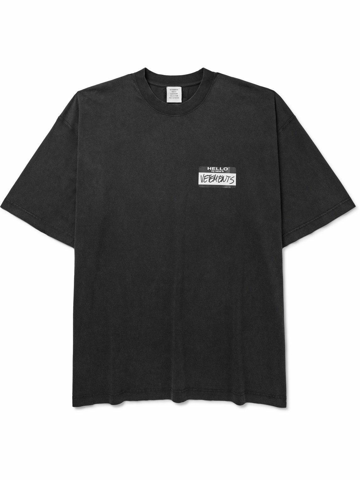 VETEMENTS - Logo-Print Cotton-Jersey T-Shirt - Black Vetements