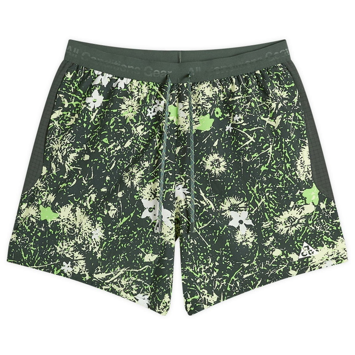 Photo: Nike Men's ACG All Over Print Short in Mean Green/Black Spruce/Summit White
