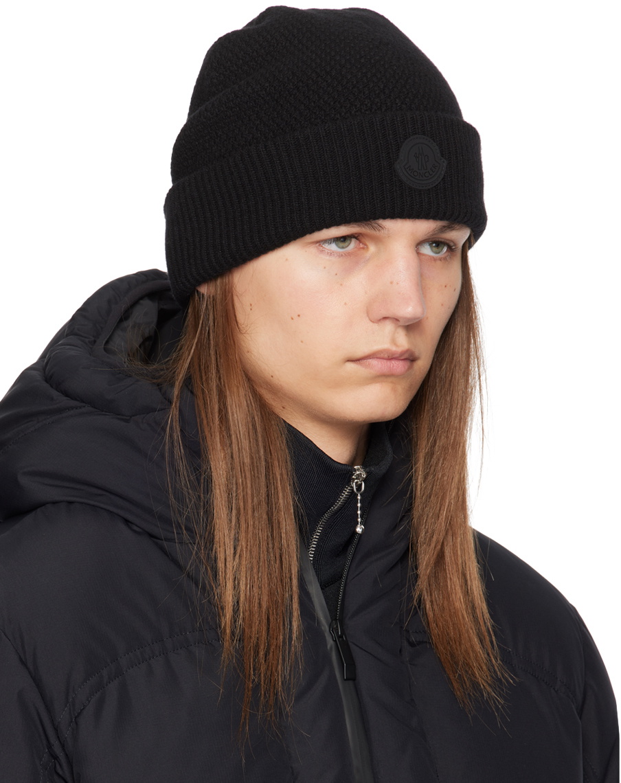 Moncler Black MB Wool Beanie