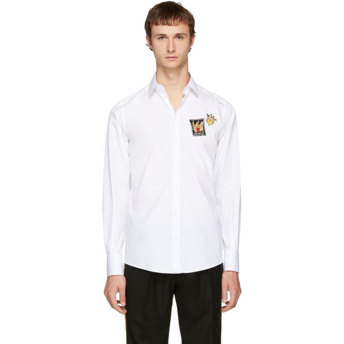 Photo: Dolce and Gabbana White Patches Shirt 
