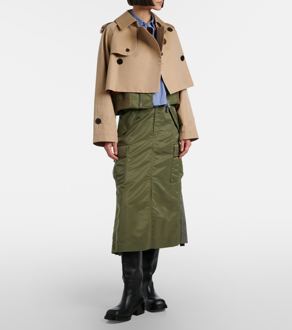 Sacai Padded cotton-blend bomber jacket
