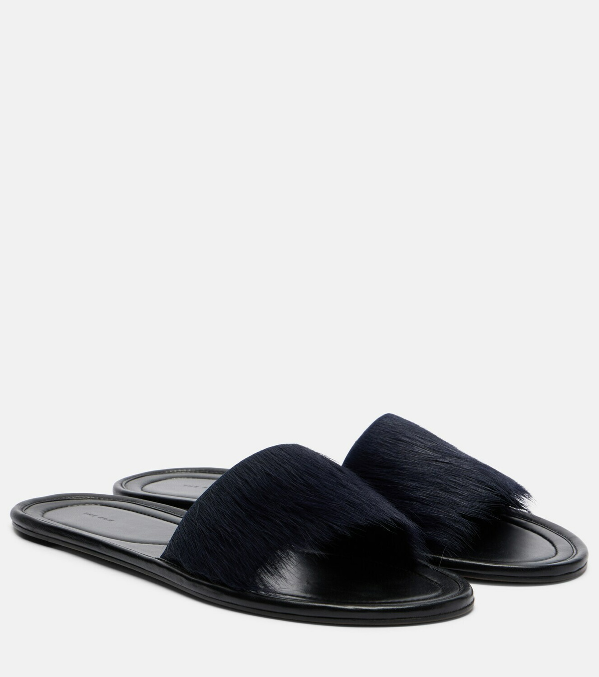 The Row Malick calf hair slides