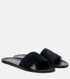 The Row Malick calf hair slides