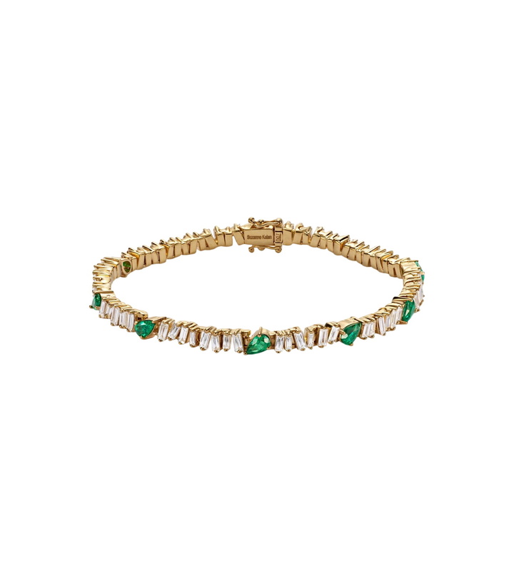 Photo: Suzanne Kalan 18kt gold tennis bracelet with diamonds and emeralds