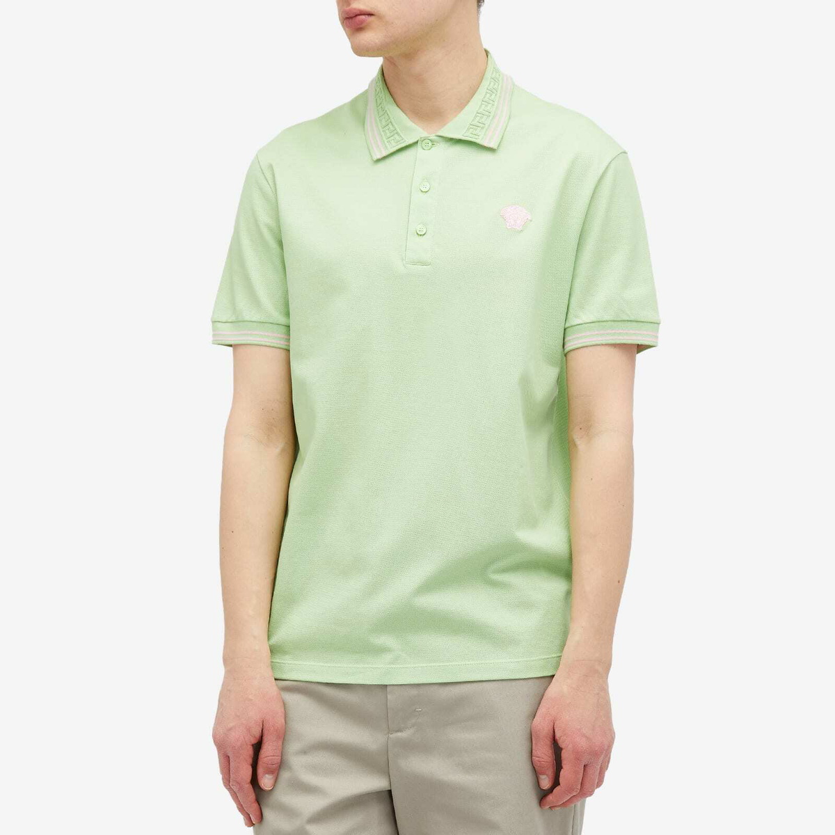 VERSACE] Versace Long -sleeved shirt Silk multi-colored