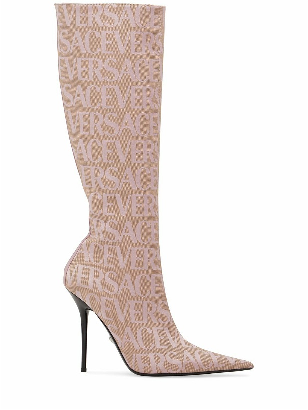 Photo: VERSACE - 110mm Canvas & Leather Boots