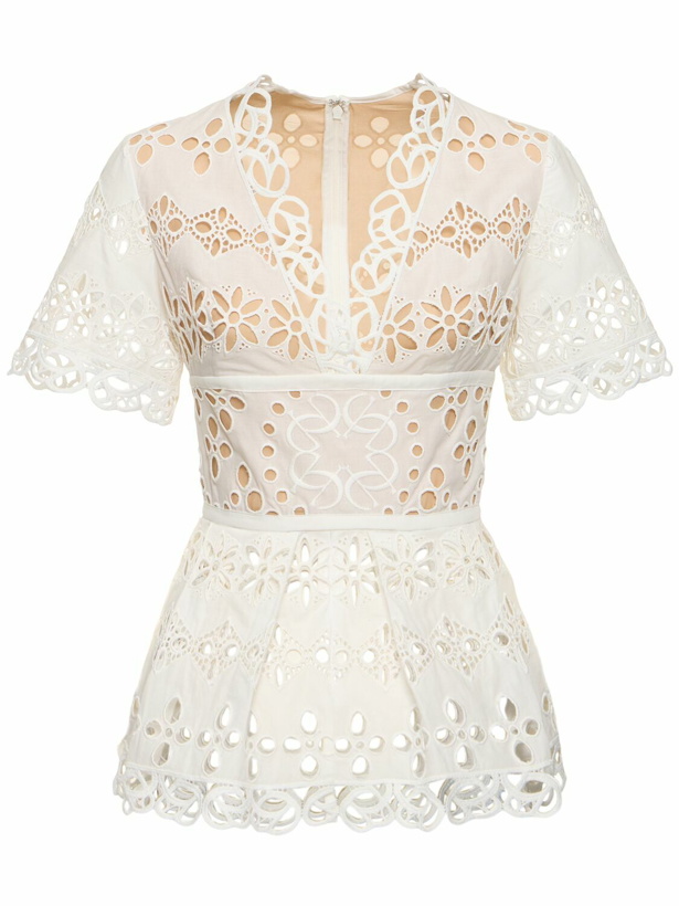 Photo: ELIE SAAB Embroidered Cotton Blend Top