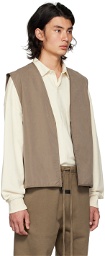 Essentials Brown Zip Vest
