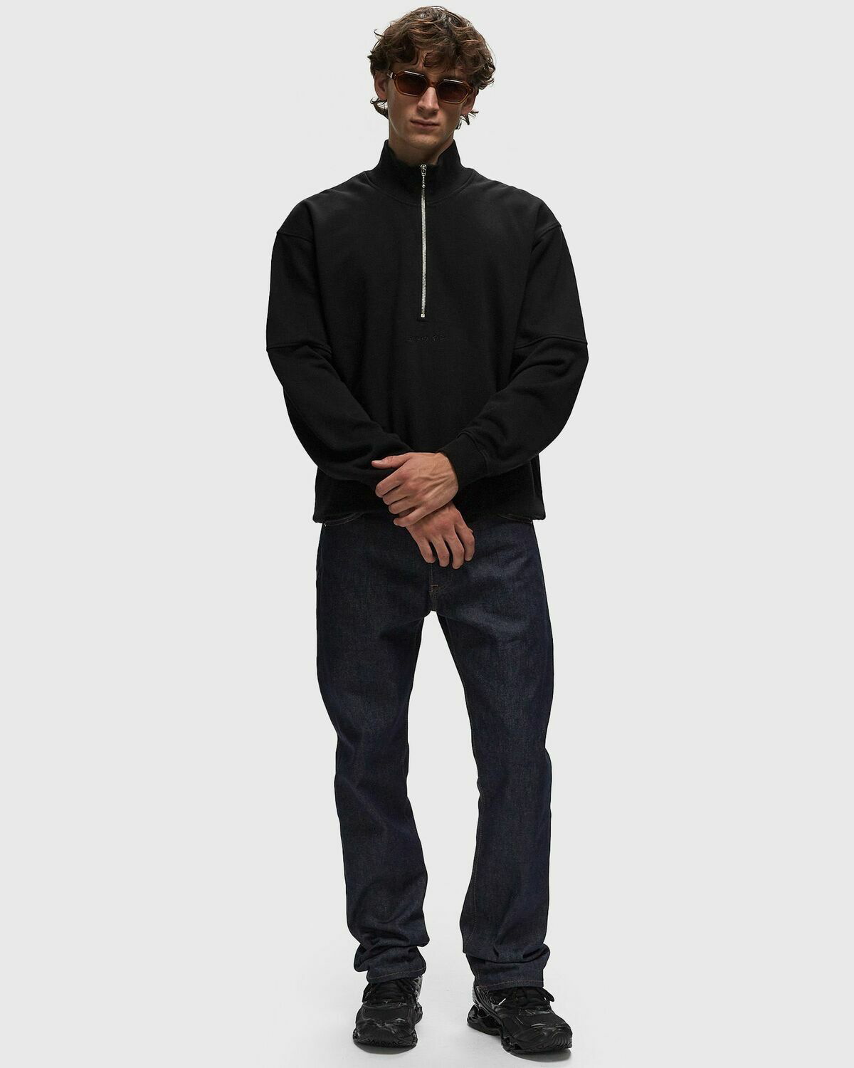 Edwin Koji Half Zip Sweat Black Half Zips Edwin
