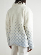 Casablanca - Fleece-Jacquard Half-Zip Sweater - White