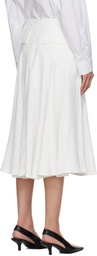 Bottega Veneta Off-White Viscose Pleated Midi Skirt