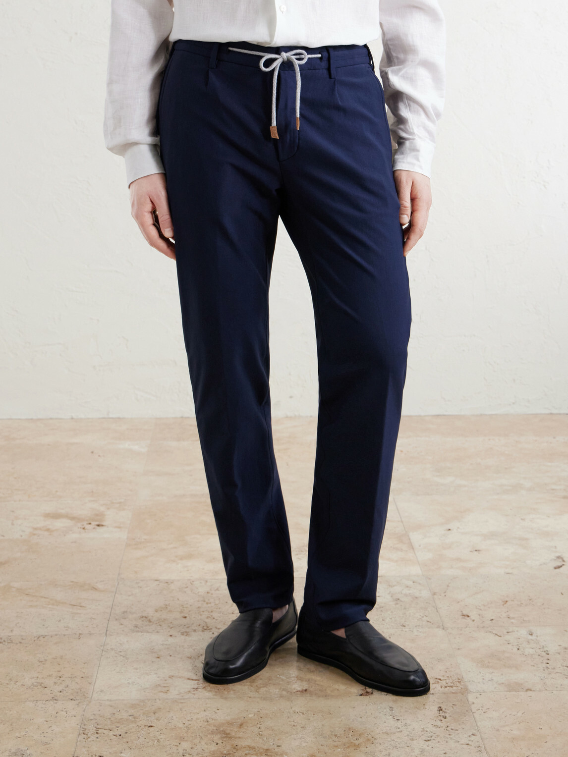 Eleventy - Straight-Leg Cotton-Blend Trousers - Blue