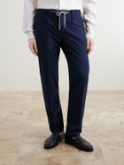 Eleventy - Straight-Leg Cotton-Blend Trousers - Blue