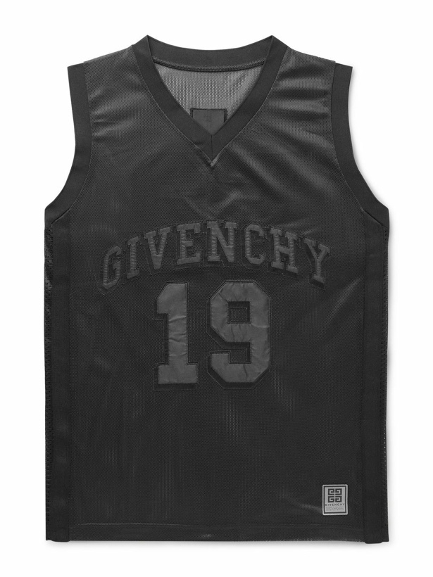 Photo: Givenchy - Logo-Appliquéd Mesh Tank Top - Black