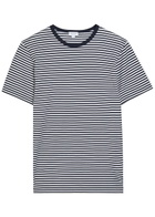 Sunspel Striped Cotton T-shirt Navy