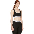 Paco Rabanne Black Elasticized Logo Sports Bra