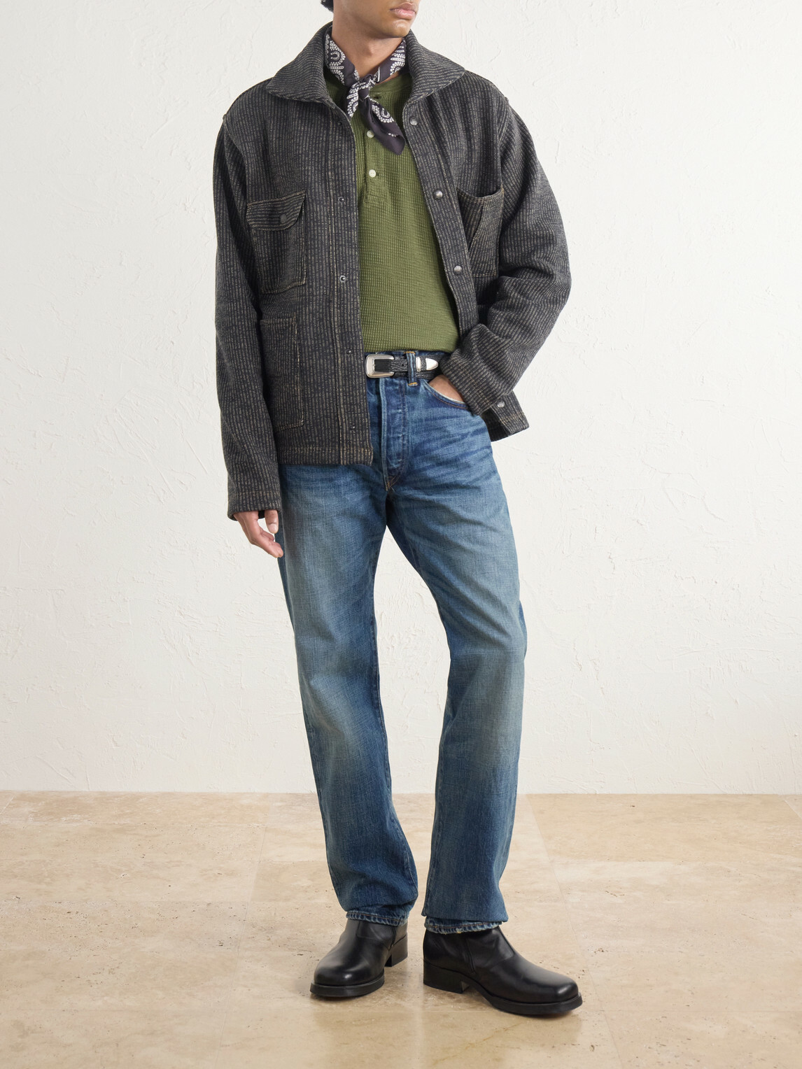 RRL - Waffle-Knit Cotton-Jersey Henley T-Shirt - Green
