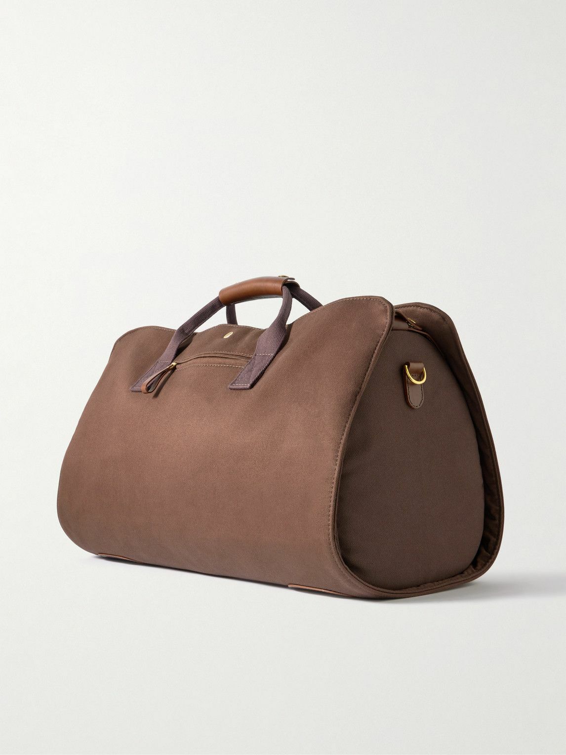 Bennett Winch - Logo-Embroidered Leather-Trimmed Cotton-Twill Suit Carrier and Holdall