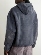 Entire Studios - Oversized Ripstop-Trimmed Fleece Hoodie - Gray