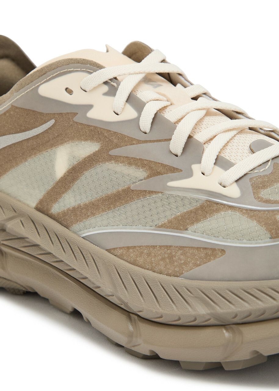 Hoka U Mafate Speed 4 Lite Panelled Mesh Sneakers Beige