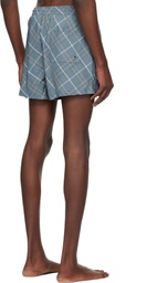 Burberry Navy Check Swim Shorts