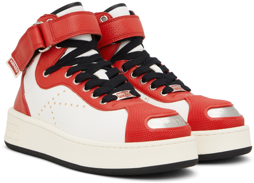 KENZO ハイトップスニーカー a3177 Kenzo logo-embroidered high-top Sneakers | Neutrals | FARFETCH