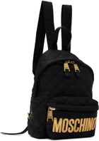 Moschino Black Quilted Backpack