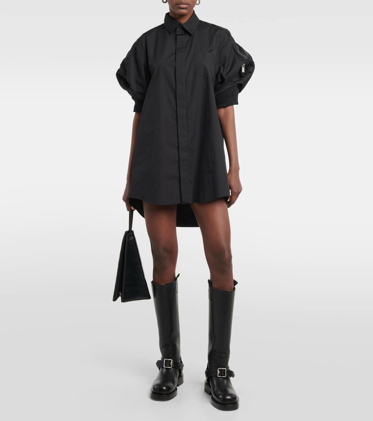 Sacai Cotton-blend poplin shirt dress Sacai