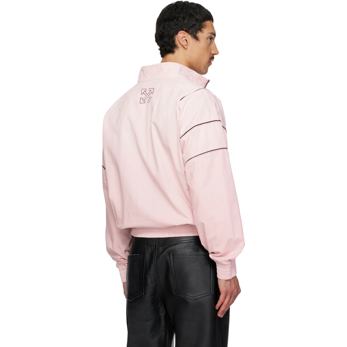 Off-White Pink Relaxed Garment Dyed Track Jacket