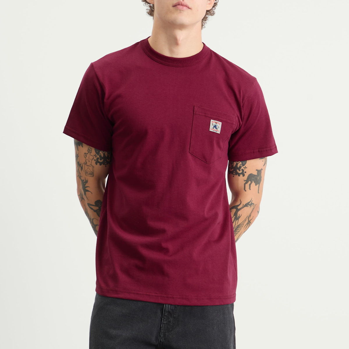 Randy's Garments Men's Randy’s Garments  Logo Pocket T-Shirt in Maroon
