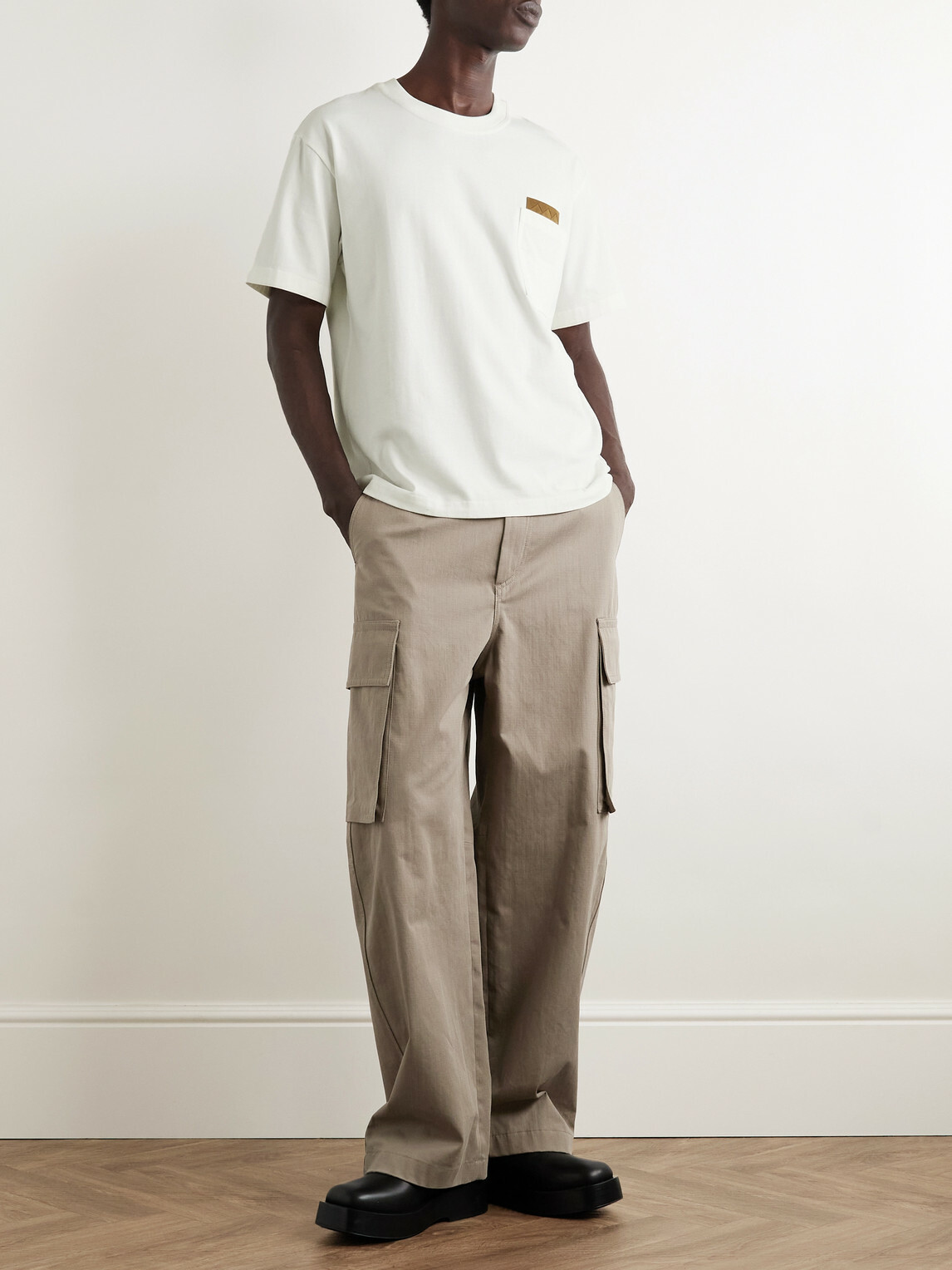 Bottega Veneta - Wide-Leg Cotton-Twill Cargo Trousers - Gray