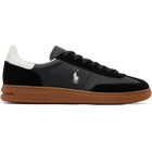 Polo Ralph Lauren Black Bedford Leather-Suede Sneakers