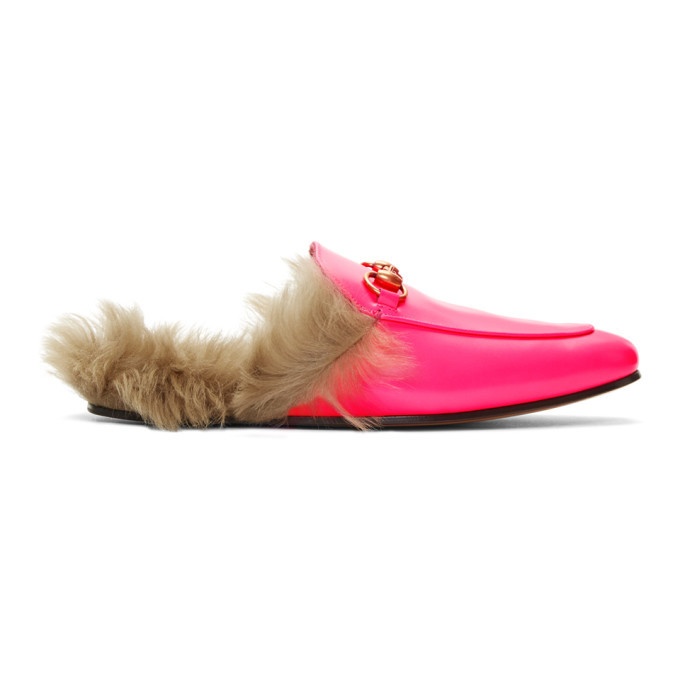 Photo: Gucci Pink Fluorescent Princetown Loafers